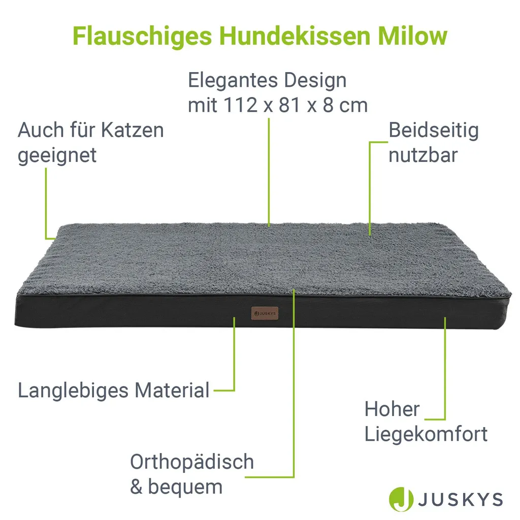 Juskys Hundebett Milow Orthopädisch 112x81cm - Hundekissen Flauschig & Stabil - Bezug Abnehmbar & Waschbar – Hundematte Für Große Hunde - Grau 3 Juskys Hundebett Milow Orthopädisch 112x81cm - Hundekissen Flauschig & Stabil - Bezug Abnehmbar & Waschbar – Hundematte Für Große Hunde - Grau – Bild 3