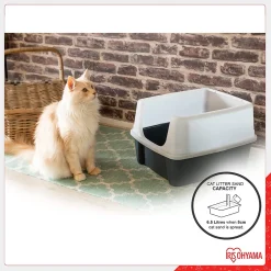 Iris Ohyama Katzenklo Katzentoilette Mit Hohem Rand, Keine Verbreitung Von Streu, Abnehmbarer Hoher Rand, Grau -Garten- & Gewächshäuser Geschäft 61cc206a1fa4fac4d83327e7e450154e