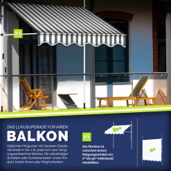 Tillvex Balkonmarkise 250 Cm Grau/Weiß Gelenkarm Markise Klemmmarkise Sonnenmarkise Balkon Ohne Bohren 9 Tillvex Balkonmarkise 250 Cm Grau/Weiß Gelenkarm Markise Klemmmarkise Sonnenmarkise Balkon Ohne Bohren -Garten- & Gewächshäuser Geschäft 61dc1107af76c202e3b2909137c4b6d8 1