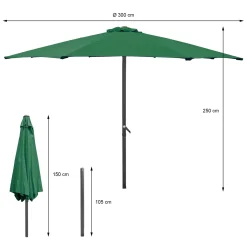 Wohaga® Sonnenschirm 'Sydney' Ø3xH2,5m Grün -Garten- & Gewächshäuser Geschäft 61e0af934770e9938cc4ba34c8ab87ac