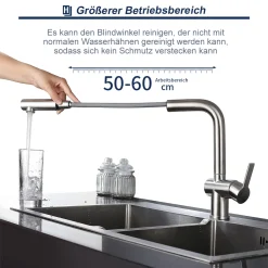 Aihom Wasserhahn Küche Ausziehbar Küchenarmatur 360° Drehbar Armatur Küche Edelstahl Mischbatterie Küche Matt Spültischarmatur Mit Ausziehbar Brause -Garten- & Gewächshäuser Geschäft 61fae2ac4aa9e65f9823a000b1f2cdc3
