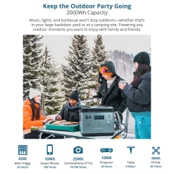 OUKITEL P2001E 2000W (4000W Peak) Stromerzeuger Power Station 2000Wh Solargenerator 625000mAh Mobiler Stromspeicher Power Station, Sicheres LiFePO4-Batterie PD100W QC3.0 Solar Generator Für Notstrom Camping Wohnmobile Zu Hause -Garten- & Gewächshäuser Geschäft 6217ce7113d69dedfda1b38b4fa949ee
