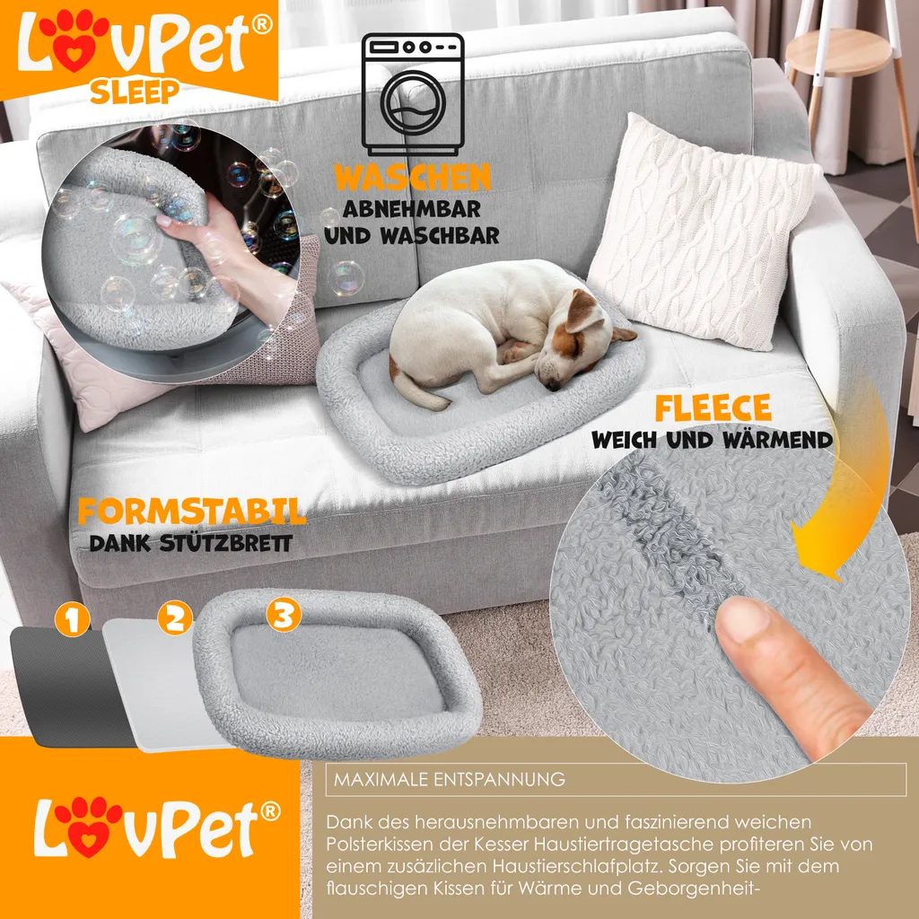 LOVPET® Hundebox Hundetasche Transportbox 2in1 Hunde & Katzentasche Hundetransportbox Inkl. Pet-Kissen + 3x Beutelrollen + Napf 44x31x36xm Transporttasche Für Haustiere, Haustiertransportbox, Farbe:Anthrazit 10 LOVPET® Hundebox Hundetasche Transportbox 2in1 Hunde & Katzentasche Hundetransportbox Inkl. Pet-Kissen + 3x Beutelrollen + Napf 44x31x36xm Transporttasche Für Haustiere, Haustiertransportbox, Farbe:Anthrazit – Bild 10