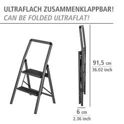 Wenko Alu-Klapptrittleiter Compact 2-stufig Dunkelgrau -Garten- & Gewächshäuser Geschäft 62597ba7e92bce418b47da663f08d9a3