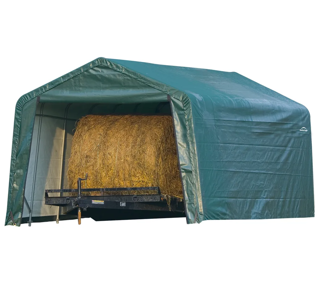 ShelterLogic Folien Weidezelt Zeltgarage Gerätehaus 23,18m² Grün 610x380x260 Cm 1 ShelterLogic Folien Weidezelt Zeltgarage Gerätehaus 23,18m² Grün 610x380x260 Cm