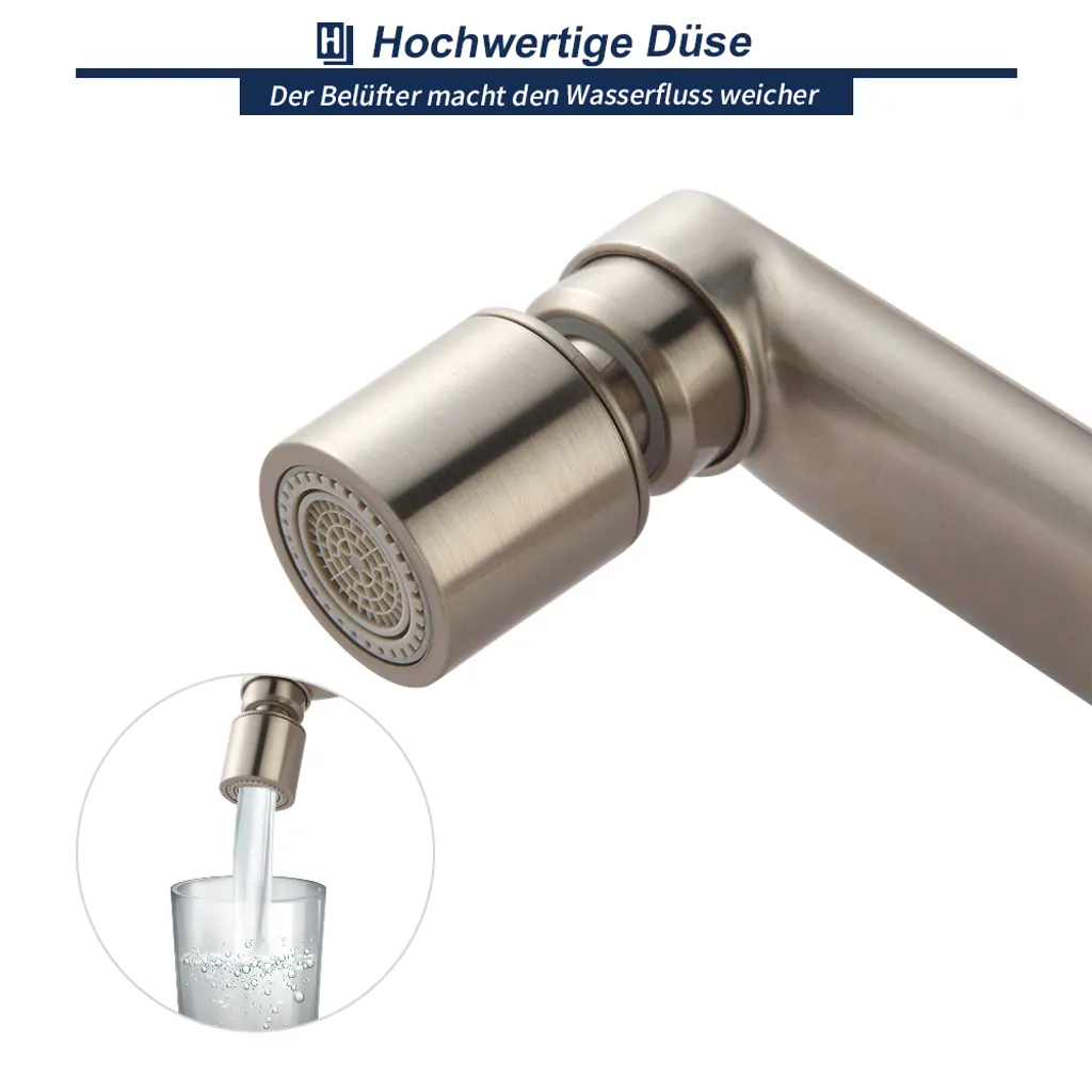 Homelody Wandmontage Wasserhahn Küche 360° Drehbar Küchenarmatur 2 Strahlarten Mischbatterien Armatur Für Küche Einhebelmischer Edelstahl Für Spüle 4 Homelody Wandmontage Wasserhahn Küche 360° Drehbar Küchenarmatur 2 Strahlarten Mischbatterien Armatur Für Küche Einhebelmischer Edelstahl Für Spüle – Bild 4