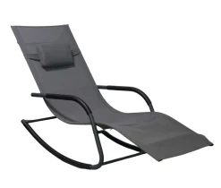 Spetebo Garten Schaukel Liege Mit Kopfkissen 147 X 63 Cm - Anthrazit - Wetterfeste Relax Sonnenliege Gesundheitsliege Wellnessliege Spa Liegestuhl