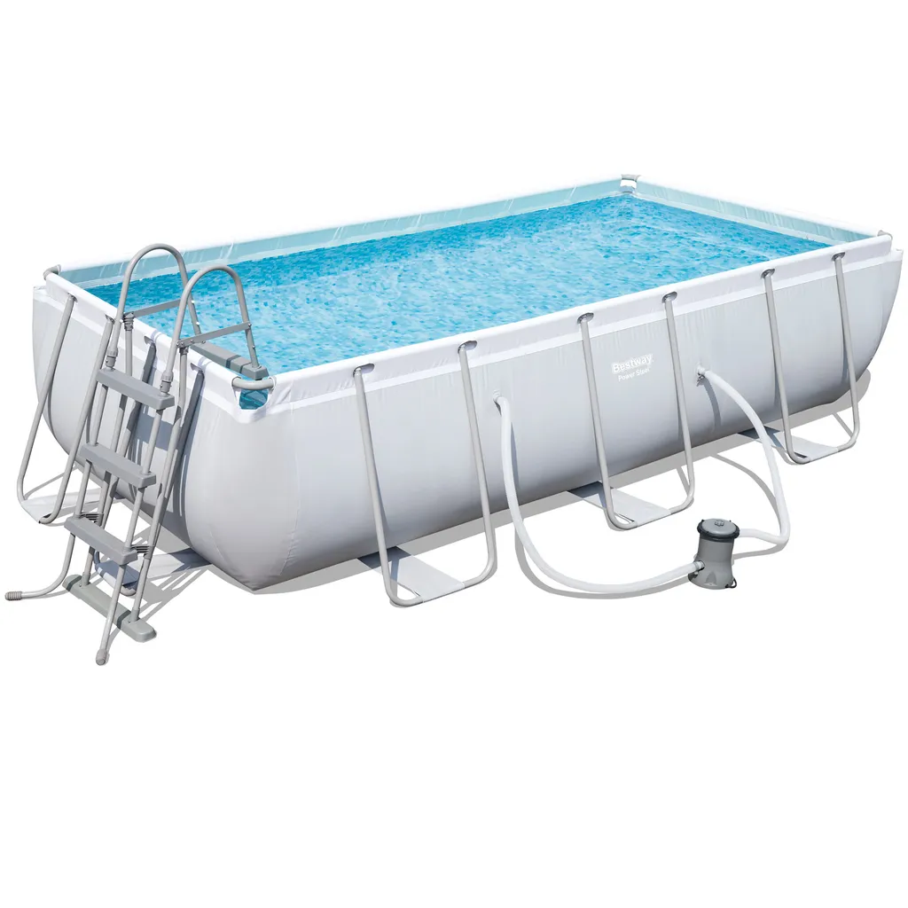 Bestway Power Steel™ Frame Pool-Set, Eckig, Mit Filterpumpe & Sicherheitsleiter 404 X 201 X 100 Cm 6 Bestway Power Steel™ Frame Pool-Set, Eckig, Mit Filterpumpe & Sicherheitsleiter 404 X 201 X 100 Cm – Bild 6