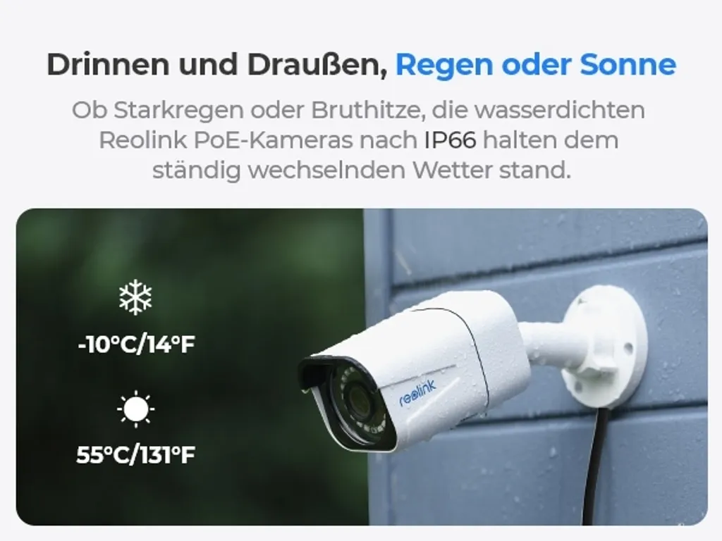 Reolink 4K Überwachungskamera Aussen Set, Videoüberwachung Mit 4X 8MP PoE IP Kamera, 8 Kanale Und 2TB HDD NVR Für 24/7 Aufnahme Innen Outdoor, Personenerkennung Und Fahrzeugerkennung, IP66, RLK8-800B4-A 18 Reolink 4K Überwachungskamera Aussen Set, Videoüberwachung Mit 4X 8MP PoE IP Kamera, 8 Kanale Und 2TB HDD NVR Für 24/7 Aufnahme Innen Outdoor, Personenerkennung Und Fahrzeugerkennung, IP66, RLK8-800B4-A – Bild 18