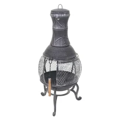 Mendler Terrassenofen HWC-F71, Feuerstelle Terrassenkamin Gartenkamin Gartenofen, Gusseisen 11,7kg 91x42x42cm