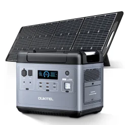 OUKITEL P2001E 2000W (4000W Peak) Stromerzeuger Power Station Mit 200W Solarpanel PV200, 2000Wh Solargenerator 625000mAh Mobiler Stromspeicher Power Station, Sicheres LiFePO4-Batterie PD100W QC3.0 Solar Generator Für Notstrom Camping Wohnmobile Zu Hause