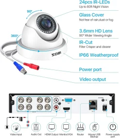 ZOSI 8CH 1080P Full HD Überwachungskamera System Ohne Festplatte DVR Recorder Mit 4 1080P Dome Video Kamera Set Für Innen Und Außen, 24M IR Nachtsicht -Garten- & Gewächshäuser Geschäft 63e93c5098c4d0f8c244a3706a16eb0c 1