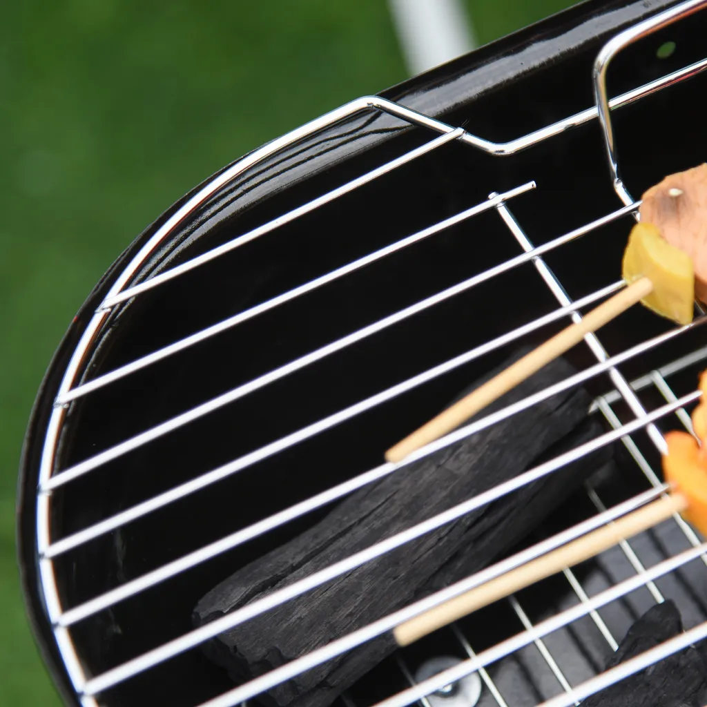 Outsunny Holzkohlegrill Grillwagen Kugelgrill Auf Rollen Ablage Mit Deckel BBQ Metall Rot 46 X 52,5 X 76cm 9 Outsunny Holzkohlegrill Grillwagen Kugelgrill Auf Rollen Ablage Mit Deckel BBQ Metall Rot 46 X 52,5 X 76cm – Bild 9