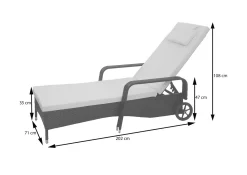 Mendler Poly-Rattan Sonnenliege Carrara, Relaxliege Gartenliege Liege, Alu Anthrazit, Kissen Grau -Garten- & Gewächshäuser Geschäft 6415210ca0afc818867d9fcc6508d75e