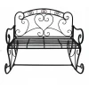 Garden Pleasure Schaukelbank Metall Gartenbank Sitzbank Parkbank Schaukelstuhl Bank Schwarz