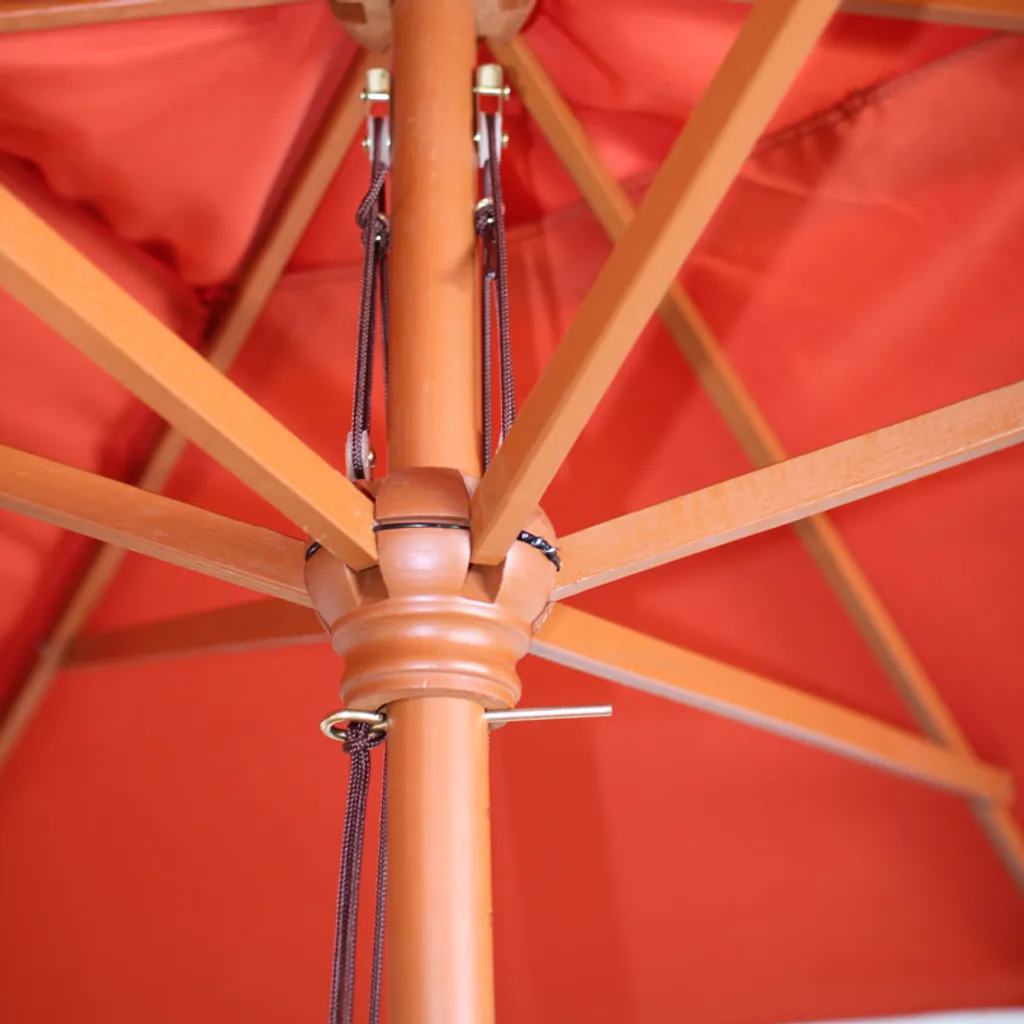 Mendler Sonnenschirm Lissabon, Gartenschirm Marktschirm, 2x3m Polyester/Holz 6kg Terracotta 2 Mendler Sonnenschirm Lissabon, Gartenschirm Marktschirm, 2x3m Polyester/Holz 6kg Terracotta – Bild 2