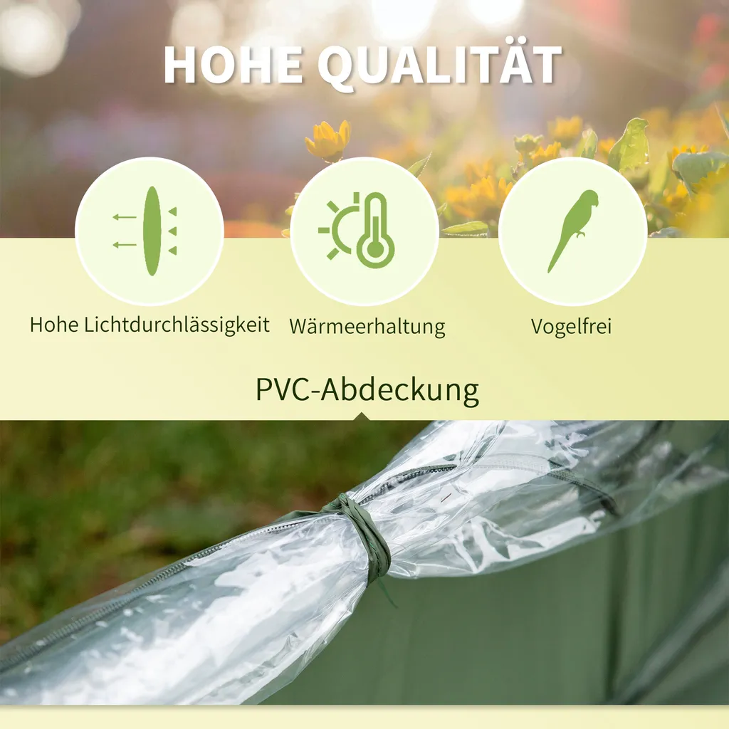 Outsunny Pop-Up Gewächshaus Mit 4 Reißverschlusstüren Treibhaus Tomatenhaus Frühbeet Stahl PVC Transparent 250 X 125 X 135 Cm 6 Outsunny Pop-Up Gewächshaus Mit 4 Reißverschlusstüren Treibhaus Tomatenhaus Frühbeet Stahl PVC Transparent 250 X 125 X 135 Cm – Bild 6