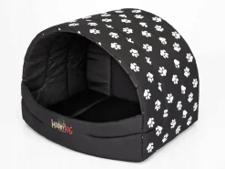 Hobbydog R2 Buscwl5 Hundehütte Souffleur Hundebett Katzenbett Schlafplatz M Größe: 50 X 38 X 32 Cm Schwarz Mit Pfötchen
