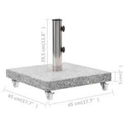 VidaXL Sonnenschirmständer Granit 30 Kg Quadrat Grau -Garten- & Gewächshäuser Geschäft 64fea10d24f6a9c457063a3cf8a964ed