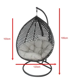 Dynamic24 Korb Hängesessel Mit Gestell Kissen Hängestuhl Lounge Hängekorb Schaukel Sessel -Garten- & Gewächshäuser Geschäft 6507dfe98a5b48b9410e47469d973ed4