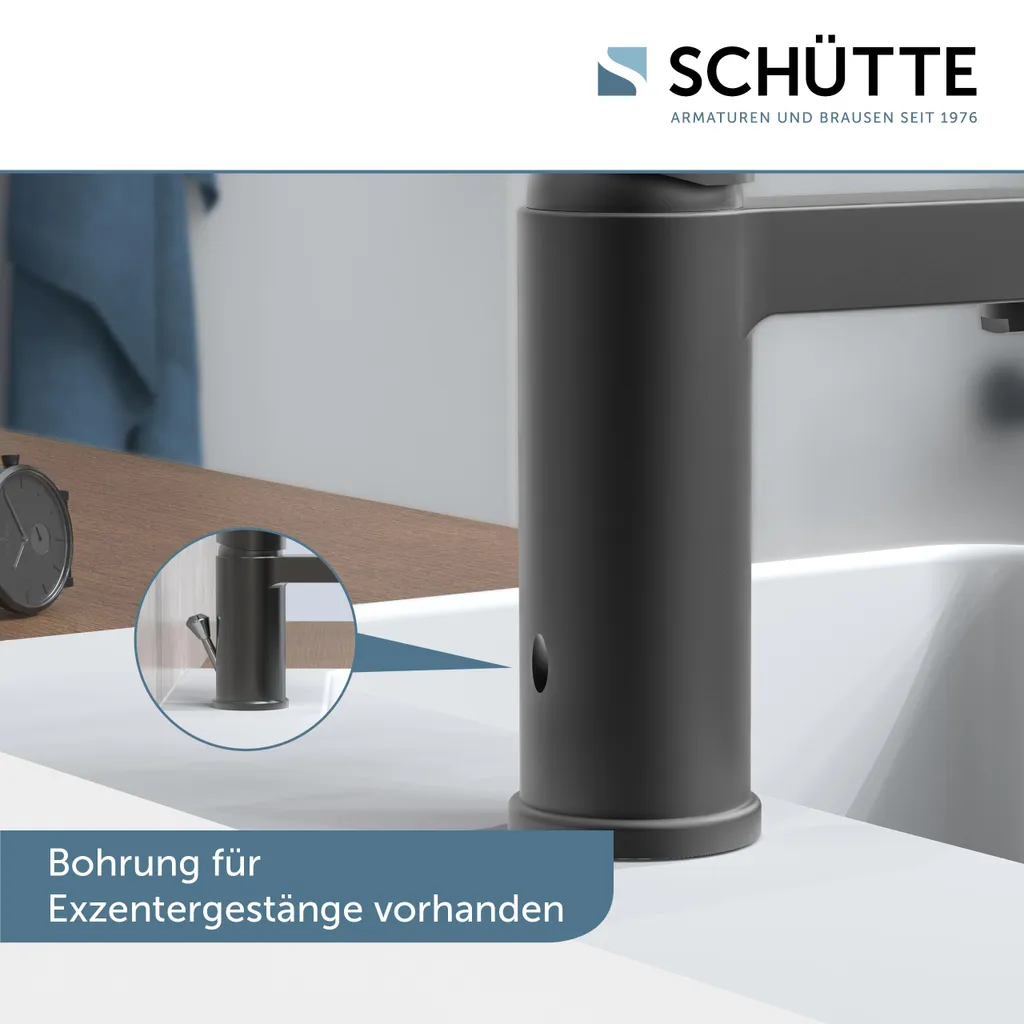 Schütte SCHÜTTE Waschtischarmatur ELEPHANT Mit Ablaufgarnitur, Wasserhahn Bad Mit Pop Up, Graphit Matt 4 Schütte SCHÜTTE Waschtischarmatur ELEPHANT Mit Ablaufgarnitur, Wasserhahn Bad Mit Pop Up, Graphit Matt – Bild 4