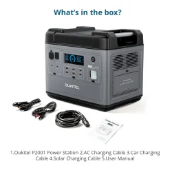 OUKITEL Tragbares Stromerzeuger P2001E, Solarspeicher Mit 2000Wh/51,2V LiFePO4 Akku Mit 2000W (4000W Peak) AC Ausgängen, Versorgt 13 Geräte Gleichzeitig, Solargenerator Mit Beleuchtung Für Outdoor Camping, Fernreisen, Heimgebrauch -Garten- & Gewächshäuser Geschäft 65268760040c692ea8444019b8b8f723