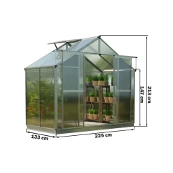 GFP Garten- & Freizeitprofi GFP Gewächshaus Topas 2 Aus Alu 225x133 Cm Ca. 8 Mm Doppelstegplatten Mit Fundamentrahmen, Automatischer Fensteröffner - Austria 13 GFP Garten- & Freizeitprofi GFP Gewächshaus Topas 2 Aus Alu 225x133 Cm Ca. 8 Mm Doppelstegplatten Mit Fundamentrahmen, Automatischer Fensteröffner - Austria -Garten- & Gewächshäuser Geschäft 654e1fe69c88677eec67c63049345432