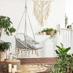 Ferocity Hängesessel Kissen, Polster Bodenkissen Für Schwenksessel, Auflage Für Baumwoll Hängeschaukel, Hängekorb, Hängestuhl, Rückenkissen In Der Farbe Beige [114] -Garten- & Gewächshäuser Geschäft 654f0aff840887442861e2fccd07a191