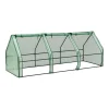 En.casa Mini Gewächshaus Höflein 240x90x90cm Foliengewächshaus Für Draußen Treibhaus Mit Reißverschluss Und 3 Fenstern Gitternetzfolie Grün