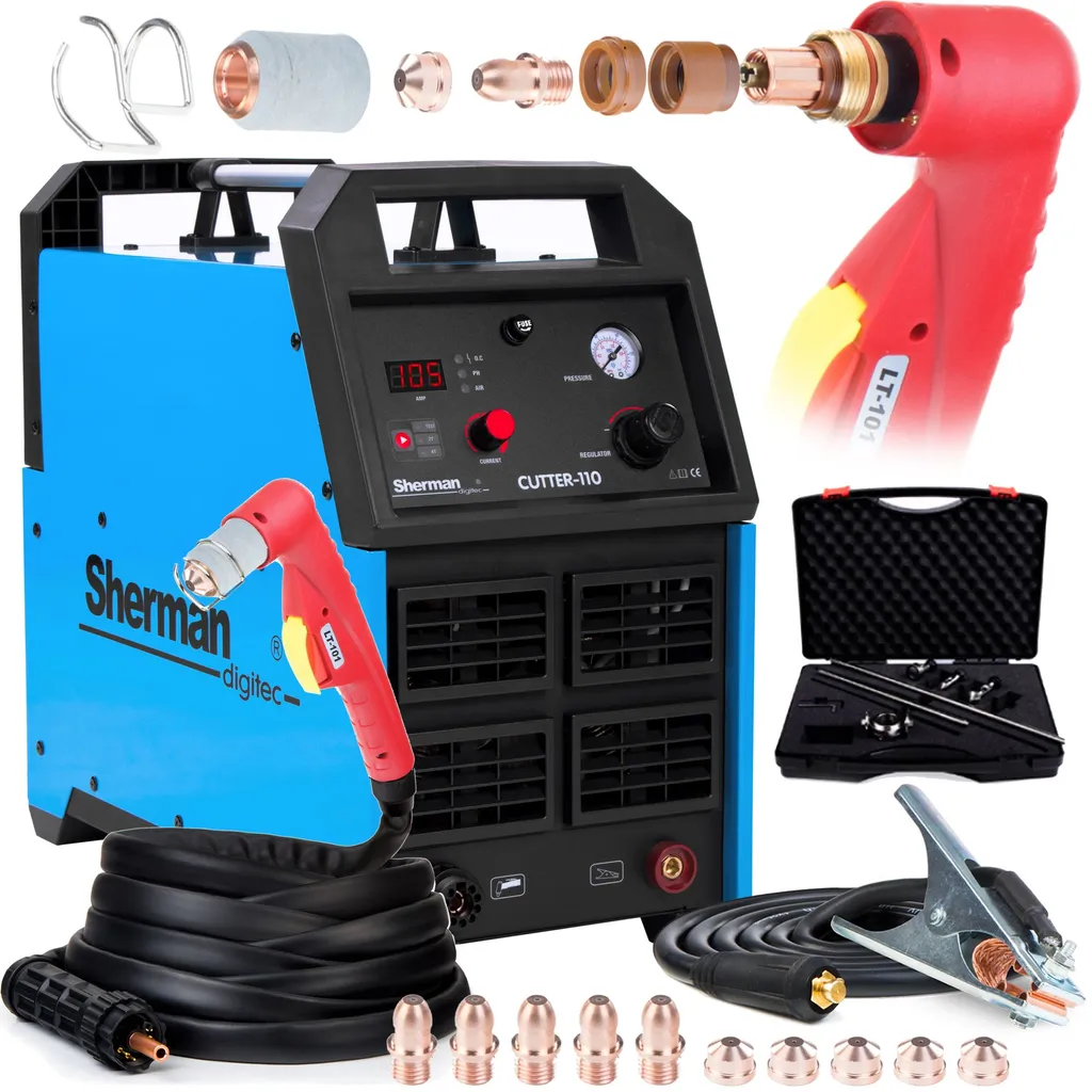 SHERMAN CUTTER 110 Plasmaschneider 400V 50Hz 105A, Cutting Bis 40mm Schneidleistung, Set Zum Auswählen:PremiumPlus 1 SHERMAN CUTTER 110 Plasmaschneider 400V 50Hz 105A, Cutting Bis 40mm Schneidleistung, Set Zum Auswählen:PremiumPlus