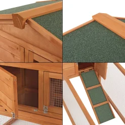 En.casa Kaninchenstall Oberursel 68 X 156 X 52 Cm Kleintiergehege Hasenstall Zweistöckig Freilauf Mit Bitumendach Tannenholz -Garten- & Gewächshäuser Geschäft 65b2ddd85b241ca0dc3e087b15e62216