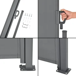 Pro-Tec Seitenmarkise 180 X 300 Cm Mittelgrau Sichtschutz Markise Sonnen- & Windschutz -Garten- & Gewächshäuser Geschäft 65b7b97ed133aafa89b55ec9c88fcdcc