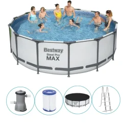 Bestway Steel Pro Max™ Frame Pool Komplett-Set, Rund, 427x122cm, 5612X -Garten- & Gewächshäuser Geschäft 65c256f7e1365bee92ad7ca199c50f28