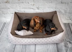 4L Textil OTTO Kuscheliges Hundebett Bezug Abnehmbar Und Waschbar Hundekorb Mittelgroße Hunde Hundekissen Flauschig Hundekörbchen Hundesofa (80x60 Cm, Boho 01)
