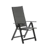 Merxx Klappsessel "Florenz" - Aluminiumgestell Graphit Mit Textilbespannung Grau