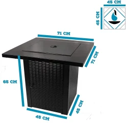ACTIVA Grillküche ACTIVA Granada Gas Feuerstelle Gasfeuerstelle Rattanoptik Inkl. Lavasteine 12,5 KW -Garten- & Gewächshäuser Geschäft 663248370a65a61772128b02e0c2a50e