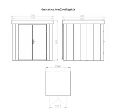ILESTO GmbH ILESTO Gerätehaus John Aus Stahl: 226x226x213cm | Gartenhaus Metall, Modern Mit Flachdach | Geräteschuppen Für Den Garten Optional Mit Zubehör | Zweiflügeltür, Anthrazit -Garten- & Gewächshäuser Geschäft 6662d54e3eaa11e6fbda85a30d19ad26