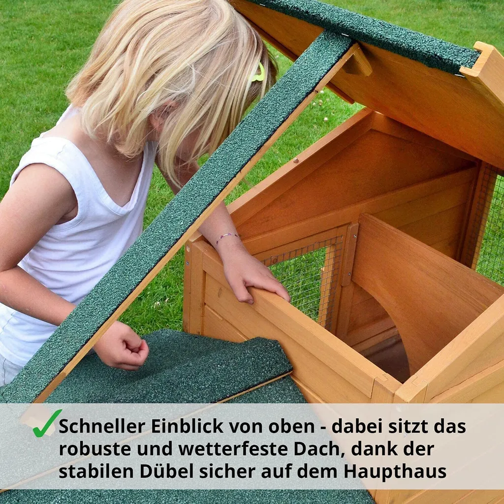 Kaninchen-Villa Hasenstall Haupthaus Mit Kuschelplatz Für Ihre Hasen - Unten Viel Auslauf Für Kleintiere Hasen Kaninchen Meerschweinchen Stall Mit Freilauf - Gehege Zooprinz Hasenhaus 4 Kaninchen-Villa Hasenstall Haupthaus Mit Kuschelplatz Für Ihre Hasen - Unten Viel Auslauf Für Kleintiere Hasen Kaninchen Meerschweinchen Stall Mit Freilauf - Gehege Zooprinz Hasenhaus – Bild 4