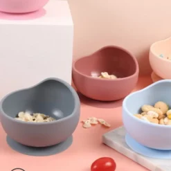 Mmgoqqt 100 % Silikon-Saugnapf Mit Deckel Für Unabhängiges Füttern | Babynahrungsbehälter Und Aufbewahrung | Erste Stufe Selbstfütternd Unverzichtbar Für Kleinkinder Und Kinder | Baby-Entwöhnungs-Snack-Futterspender,Grey