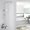 Aihom Duschsystem Mit Thermostat 40℃ Duscharmatur Duschset Mit Rainshower Handbrause Duschkopf Regendusche Dusche Armatur Duschpaneel Duschset Mit Regal