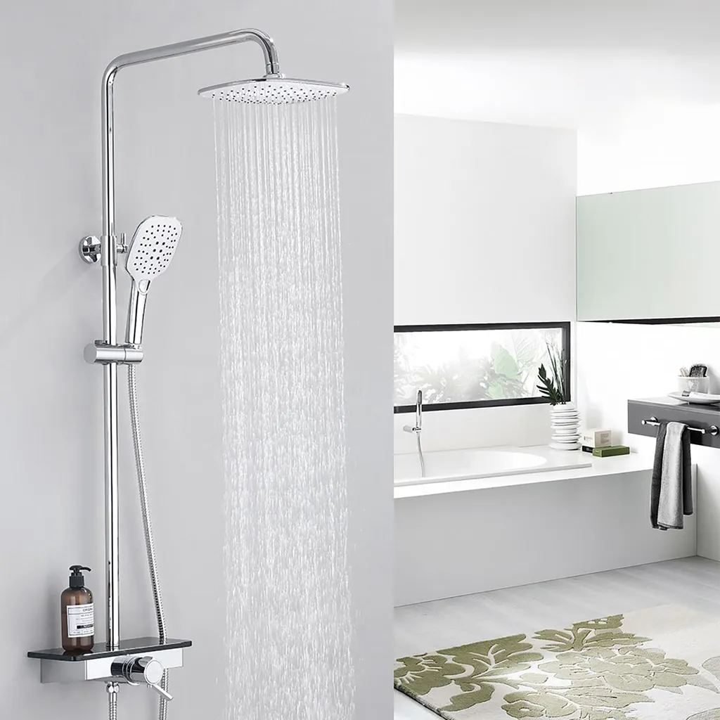 Aihom Duschsystem Mit Thermostat 40℃ Duscharmatur Duschset Mit Rainshower Handbrause Duschkopf Regendusche Dusche Armatur Duschpaneel Duschset Mit Regal 1 Aihom Duschsystem Mit Thermostat 40℃ Duscharmatur Duschset Mit Rainshower Handbrause Duschkopf Regendusche Dusche Armatur Duschpaneel Duschset Mit Regal
