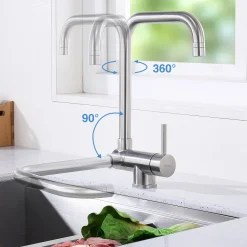 Aihom Vorfenster Küchenarmatur 360° Drehbar Spültischarmatur Wasserhahn Küche Spültischbatterie Armatur Mischbatterie Für Küche Gebürstet -Garten- & Gewächshäuser Geschäft 66ab6f5e90bd93410eba93538e0020aa