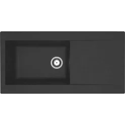 STRADOUR Einbauspüle Aus Harz Lierra 1000x500mm 1 Große Schüssel - Schwarz - Französische Herstellung