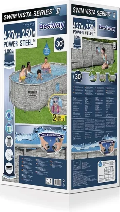 BESTWAY 56714 Power Steel Vista Pool Swimmingpool Rattan + Zubehör 427x250x100cm -Garten- & Gewächshäuser Geschäft 6711d39b717fade0162defc7102f5212