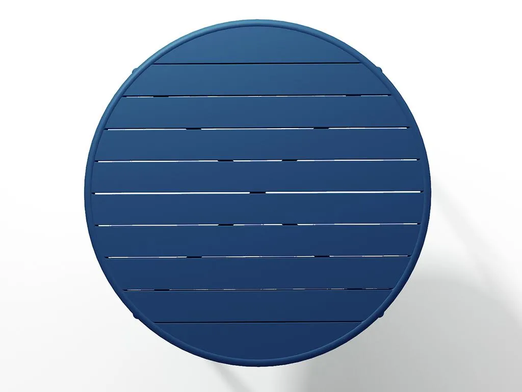 MYLIA Gartentisch Rund - D. 110 Cm - Metall - Dunkelblau - MIRMANDE 5 MYLIA Gartentisch Rund - D. 110 Cm - Metall - Dunkelblau - MIRMANDE – Bild 5