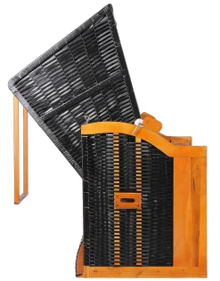 Mr. Deko Strandkorb Ostsee XXL Wacholder PE Schwarz Dessin Royal Anthrazit -Garten- & Gewächshäuser Geschäft 671af1140371869ef13fd4bd7ce9b154