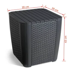 Allibert By Keter Gartentisch Luzon Flat Wicker, Graphit, Deckel Abnehmbar, Mit Stauraum, Kunststoff, Flache Rattanoptik -Garten- & Gewächshäuser Geschäft 67441ba29fc8d0d5d7dc07625a59ee05