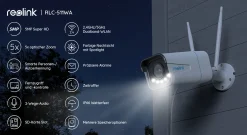 Reolink 5MP Kabellose WLAN IP Überwachungskamera Aussen Mit Spotlights, Farbiger Nachtsicht, Intelligente Personen-/Fahrzeugerkennung, 2,4/5 GHz WiFi, 5X Optischer Zoom, Zwei-Wege-Audio, RLC-511WA -Garten- & Gewächshäuser Geschäft 67a7ca4197a0a7a1961f5cc01b69dc76