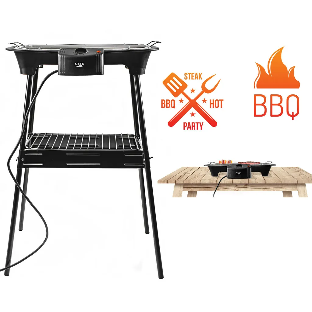 Adler 2in1 Standgrill BBQ Grill Partygrill Tischgrill Standtischgrill Elektro Grill 2000 Watt 21 Adler 2in1 Standgrill BBQ Grill Partygrill Tischgrill Standtischgrill Elektro Grill 2000 Watt – Bild 21