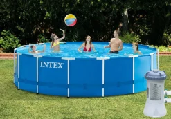 Intex Anbau-Pool Metal Frame Mit Zubehör Ø457 X 122 Cm Blau